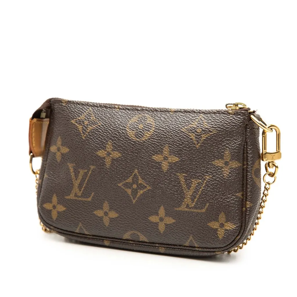 Louis Vuitton Monogram Mini Pochette Accessoires Brown Canvas Very good - Back View