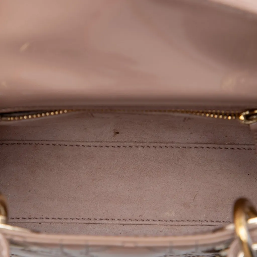 Dior Mini Patent Cannage Lady Dior Brown Leather Very good - Model View