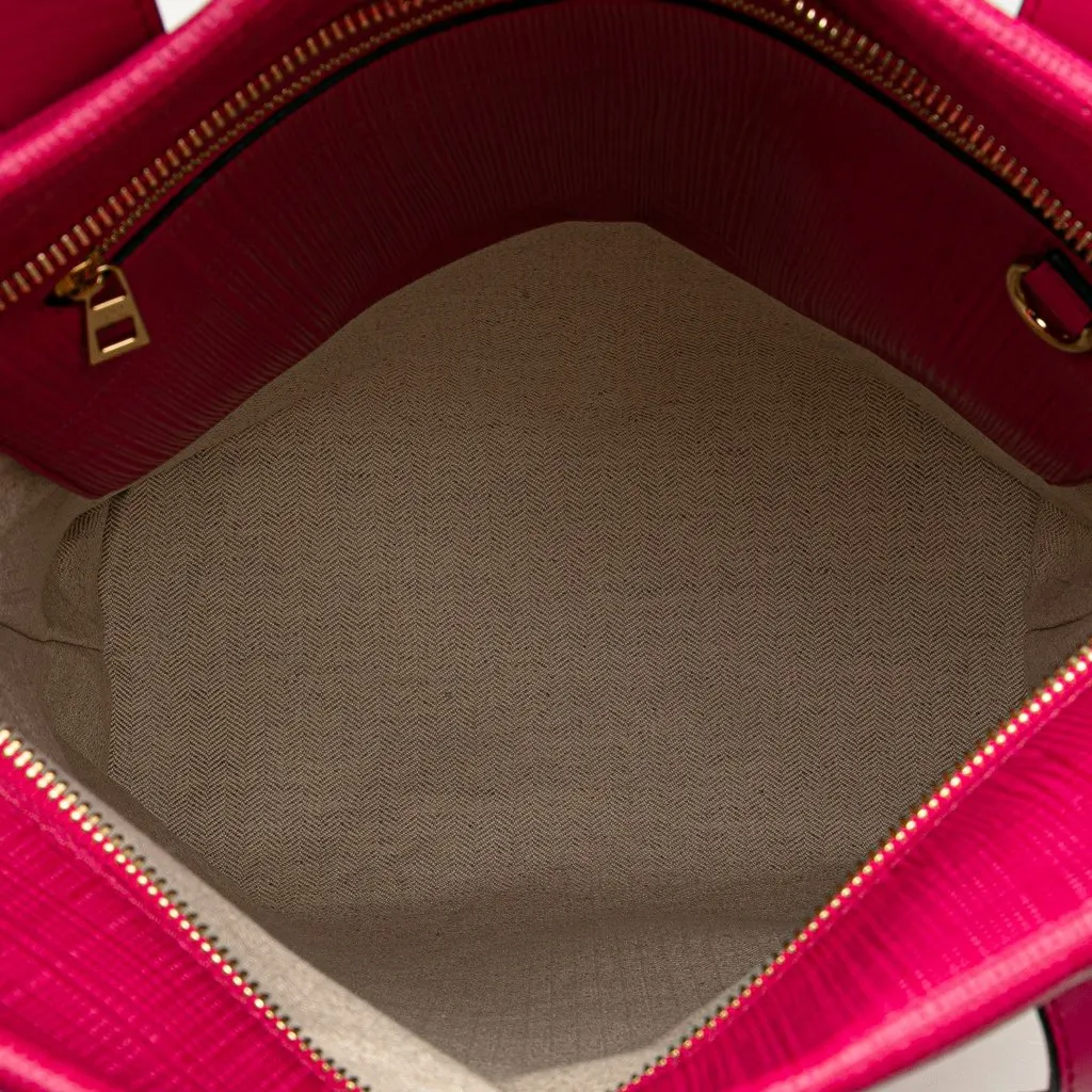 Loewe Anagram Leather Shopper Tote Pink Leather Good - Model View