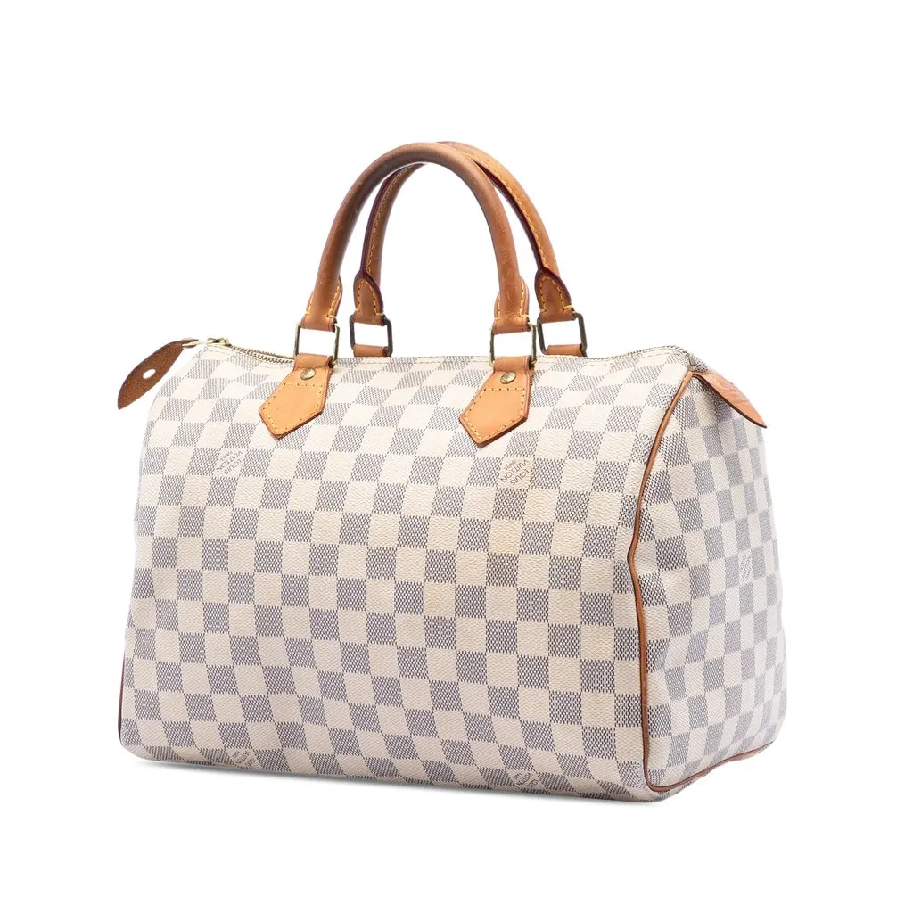 Louis Vuitton Damier Azur Speedy 30 White Good - Back View
