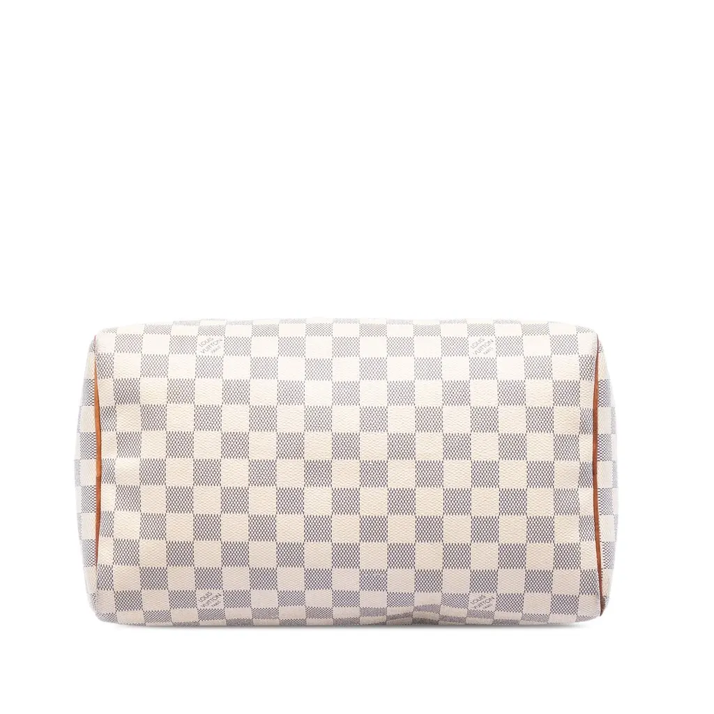 Louis Vuitton Damier Azur Speedy 30 White Good - Inside View
