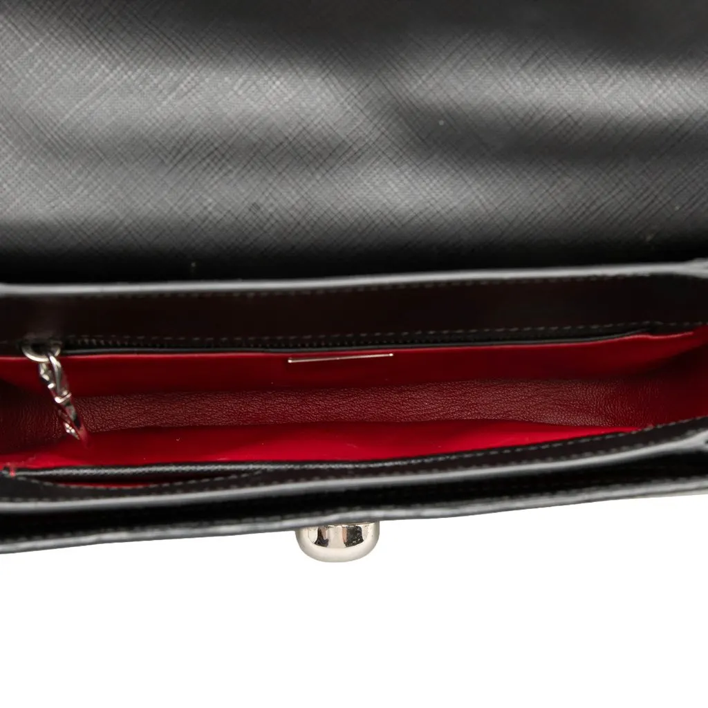 Prada Saffiano Lux Arcade Satchel Black Leather Good - Model View