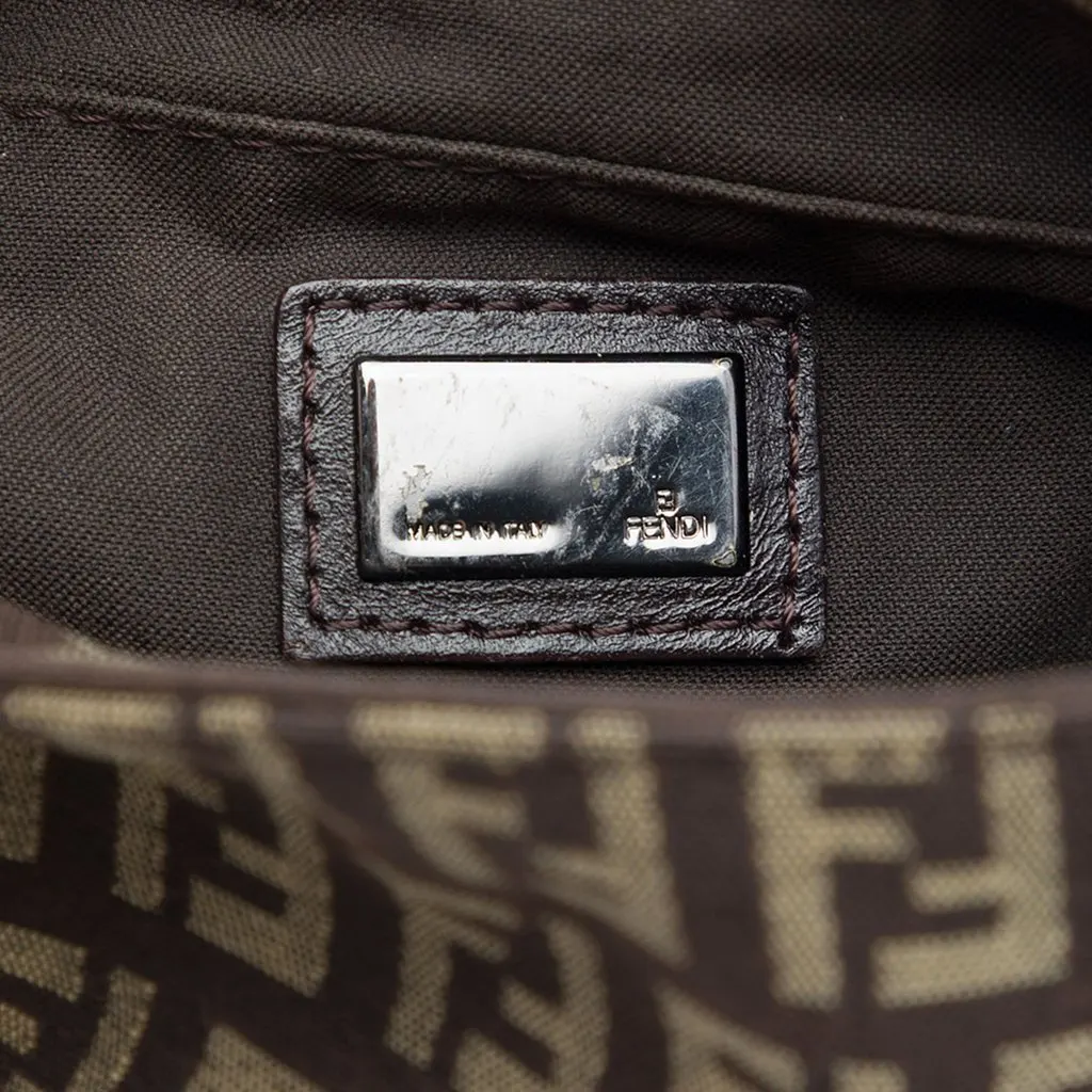 Fendi Zucchino Canvas Crossbody Brown Very good - Box View