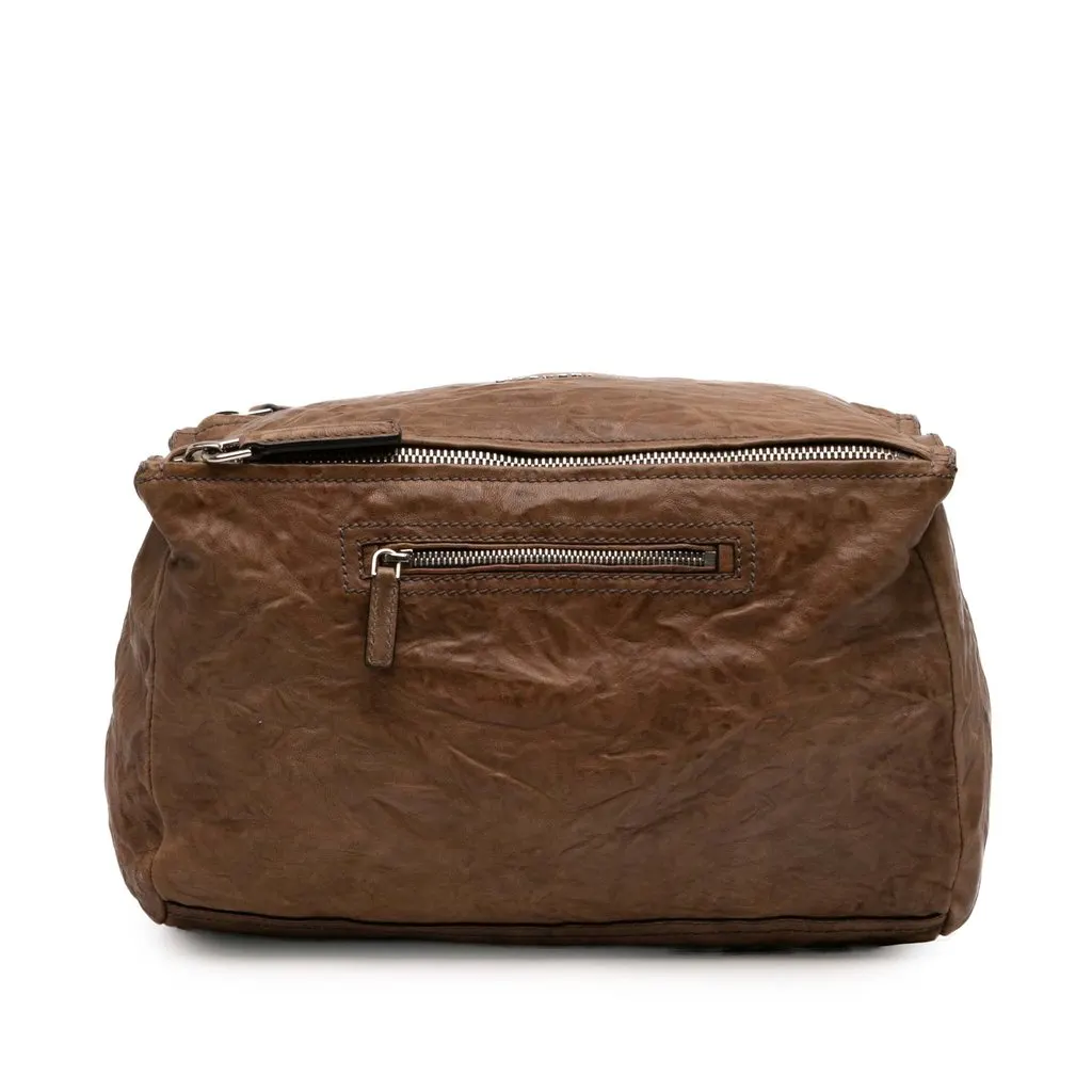 Givenchy Medium Wrinkled Sheepskin Pandora Satchel Brown Leather Very good - Inside View