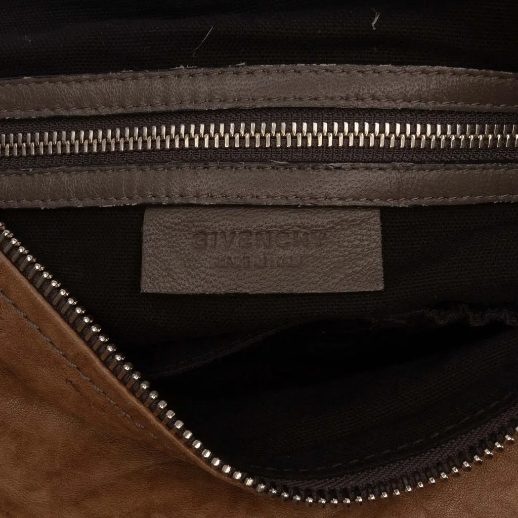 Givenchy Medium Wrinkled Sheepskin Pandora Satchel Brown Leather Very good - Box View