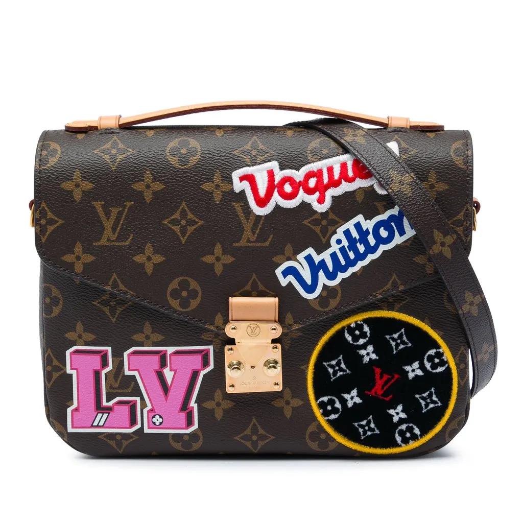 Louis Vuitton Monogram Patches Pochette Metis Brown Very good - Front View