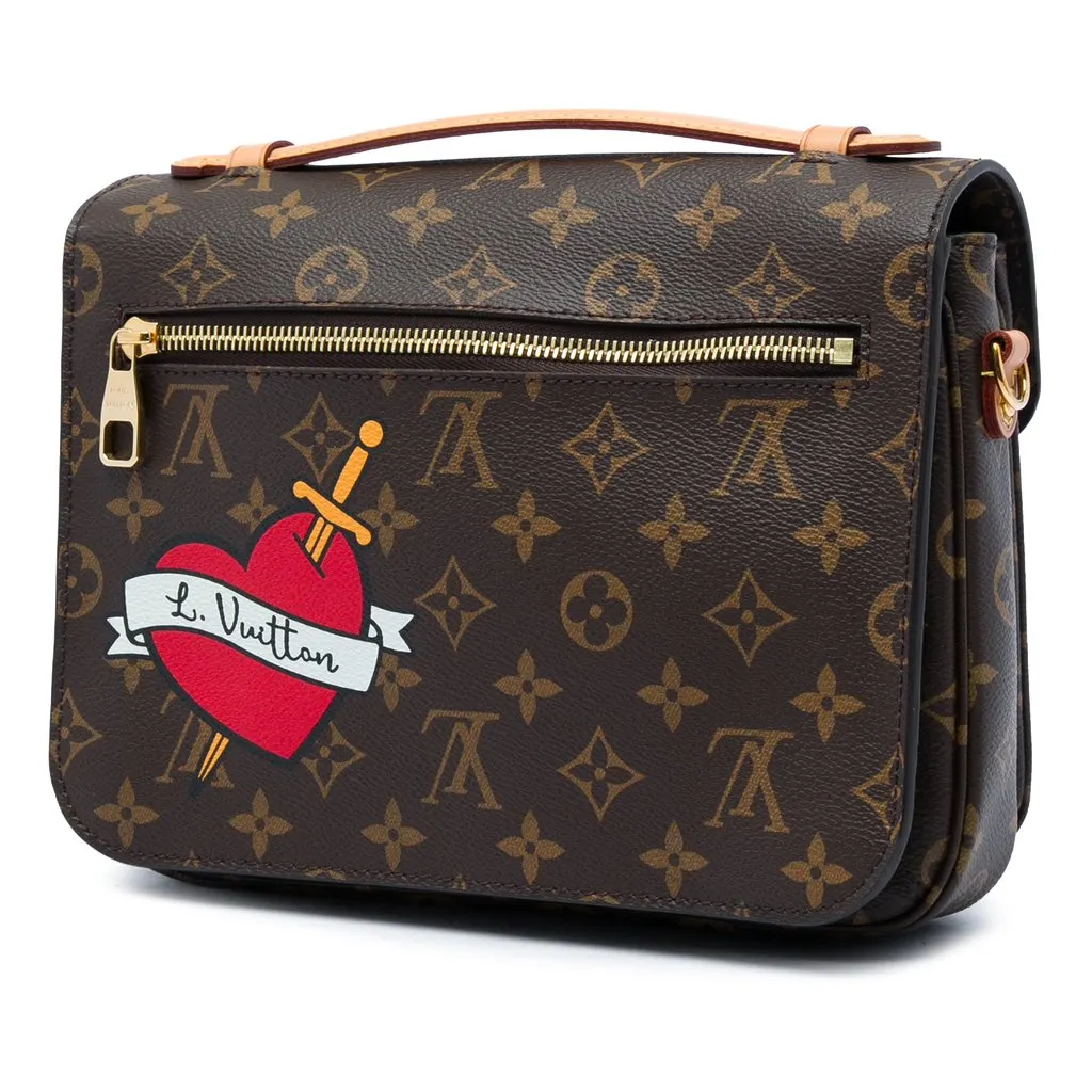 Louis Vuitton Monogram Patches Pochette Metis Brown Very good - Back View