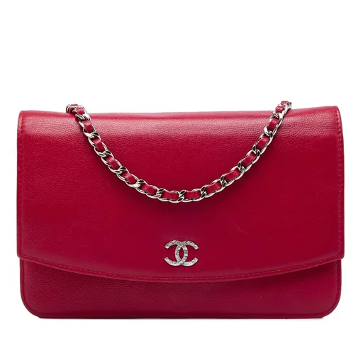 Chanel CC Caviar Sevruga Wallet On Chain