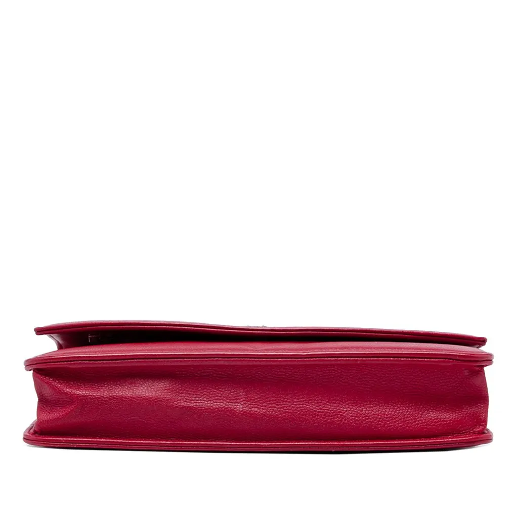 Chanel CC Caviar Sevruga Wallet On Chain Red Leather Very good - Inside View