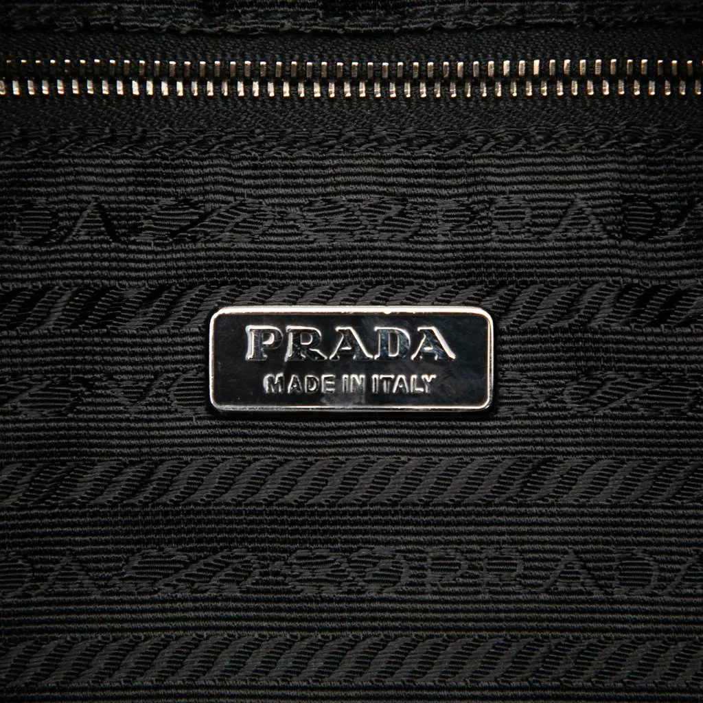 Prada Tessuto Zip Top Shoulder Bag Black Good - Box View