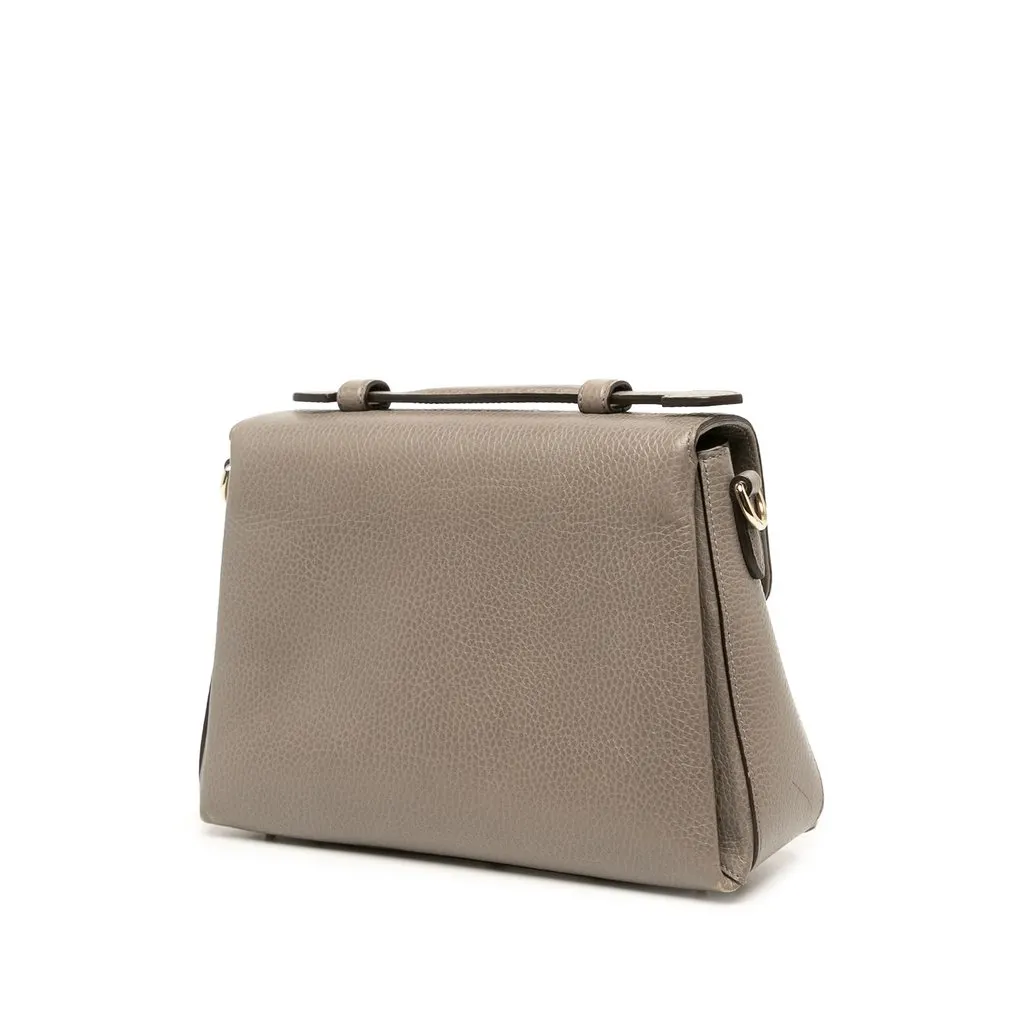 Gucci Small Dollar Calf Interlocking G Satchel Brown Leather Good - Back View