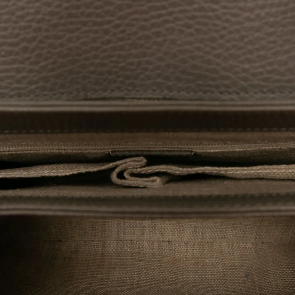 Gucci Small Dollar Calf Interlocking G Satchel Brown Leather Good - Model View