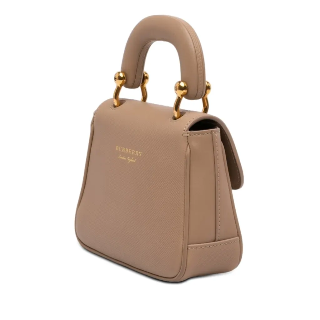 Burberry Mini Trench Calfskin DK88 Top Handle Bag Beige Leather Very good - Back View