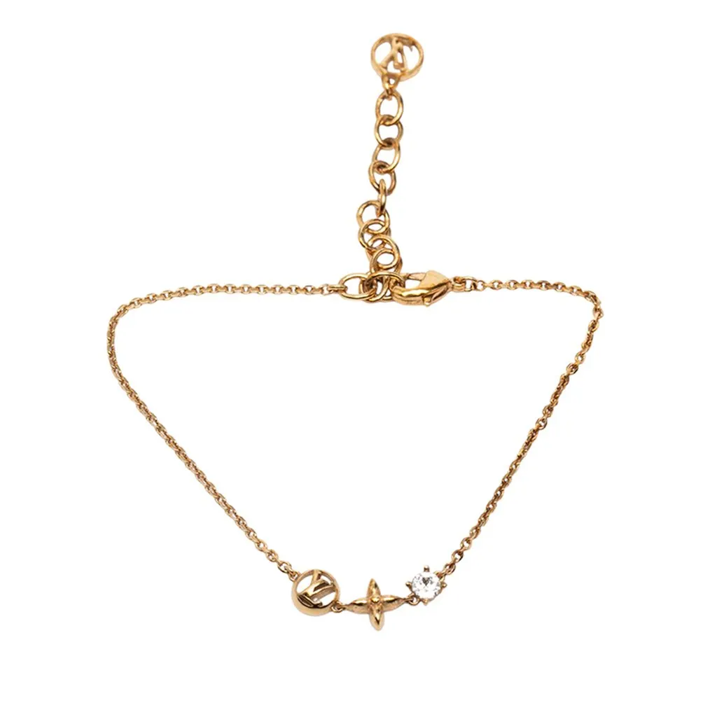 Louis Vuitton Gold Plated Petit Louis Bracelet Gold Metal Very good - Front View
