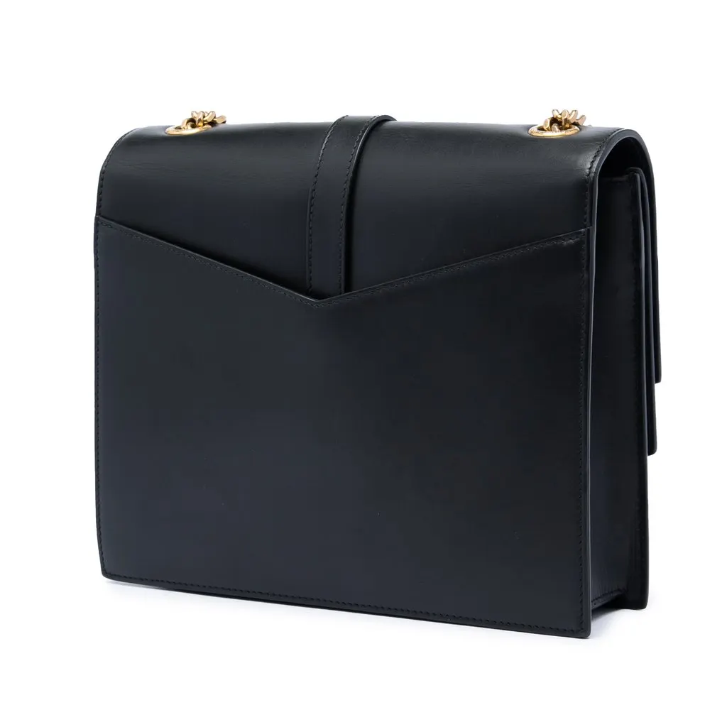 Saint Laurent Medium Leather Monogram Sulpice Crossbody Black Leather Very good - Back View