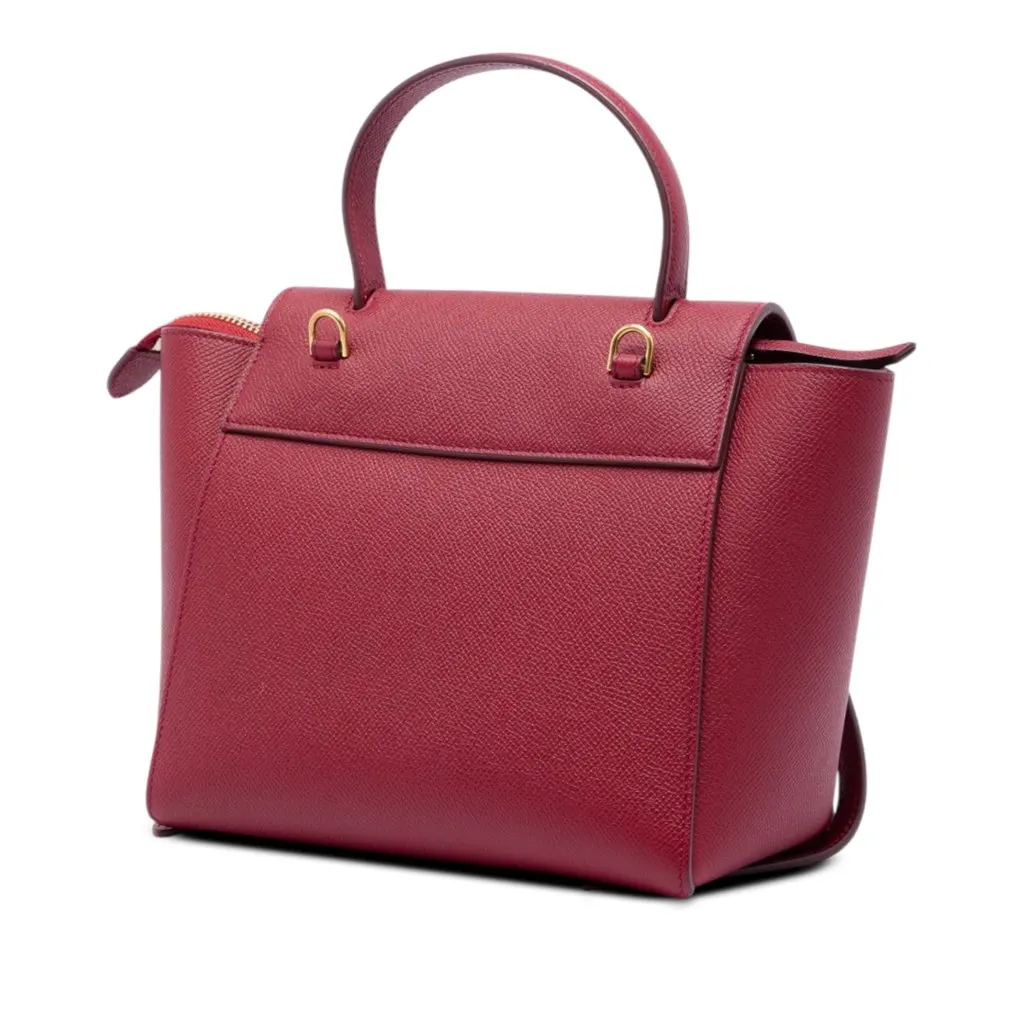 Celine Nano Grained Calfskin Belt Bag Red Leather Very good - Back View