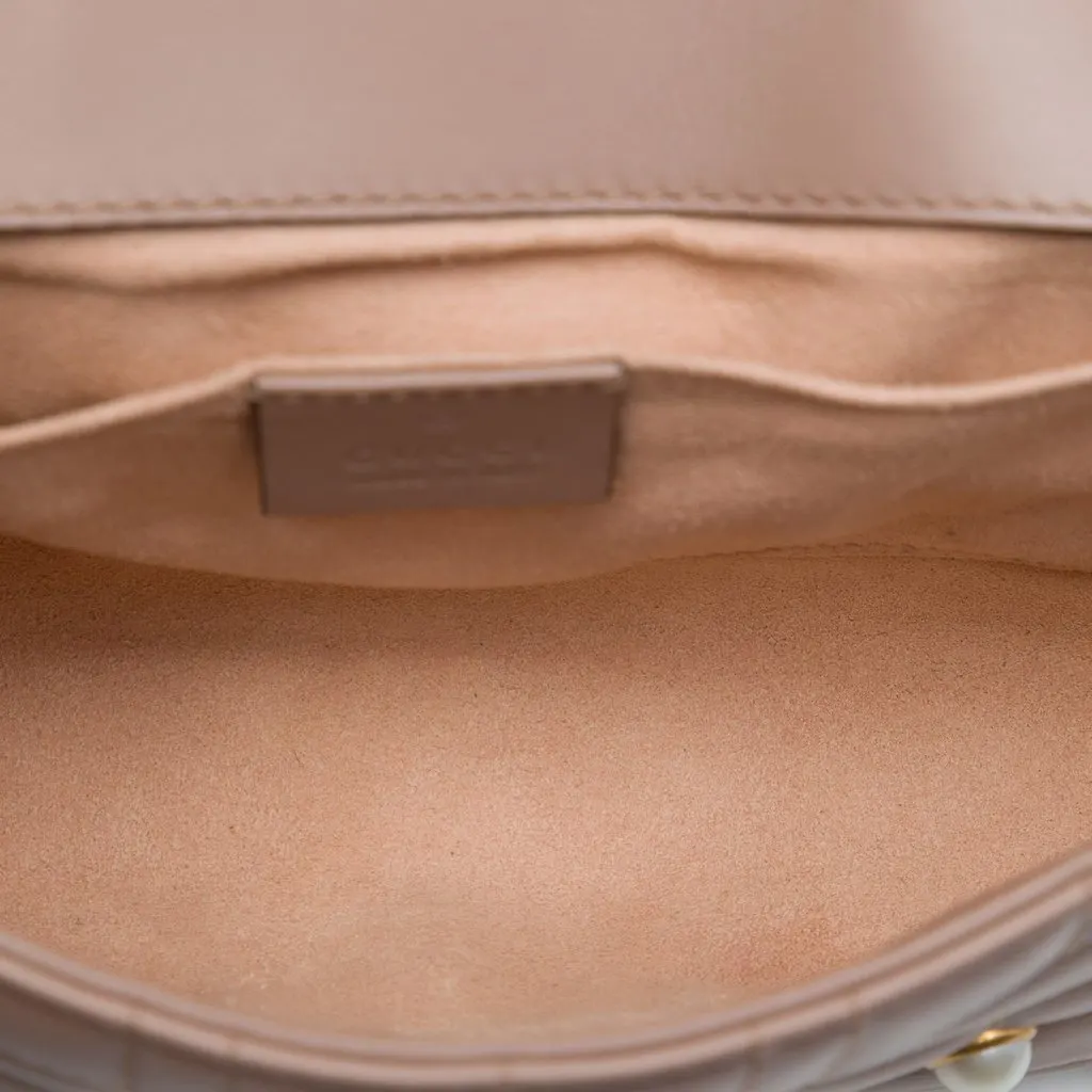 Gucci Small GG Marmont Pearl Studded Matelasse Calfskin Aria Shoulder Bag Brown Leather Very good - Model View
