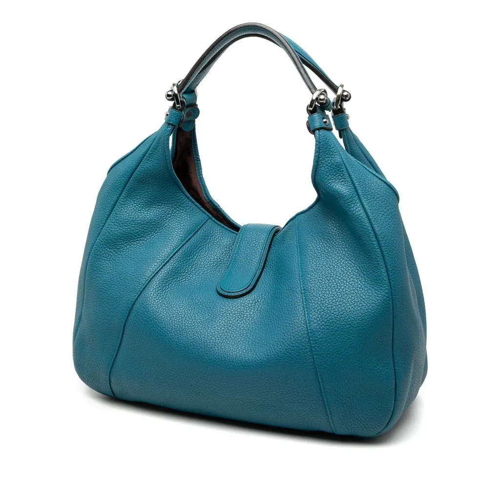 Loewe Calfskin Calle Hobo Blue Leather Very good - Back View