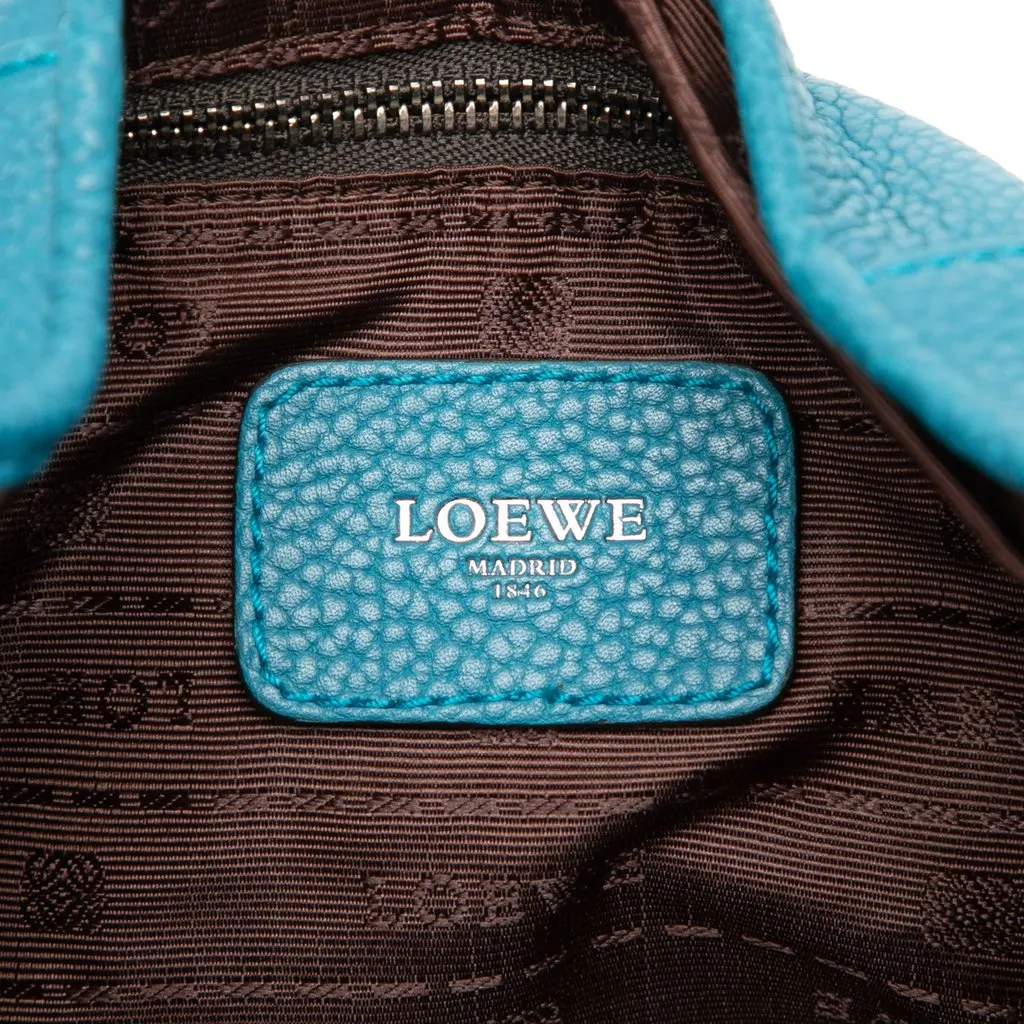 Loewe Calfskin Calle Hobo Blue Leather Very good - Box View