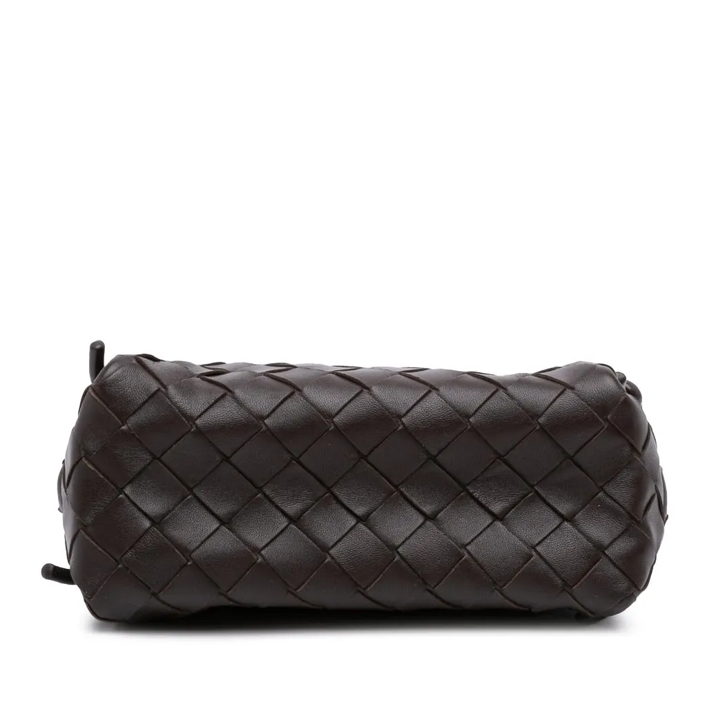 Bottega Veneta Mini Lambskin Intrecciato Loop Camera Bag Brown Leather Very good - Inside View