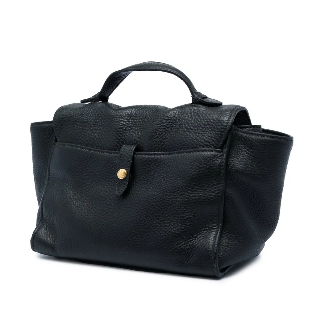 Prada Vitello Daino Soundlock Satchel Black Leather Very good - Back View
