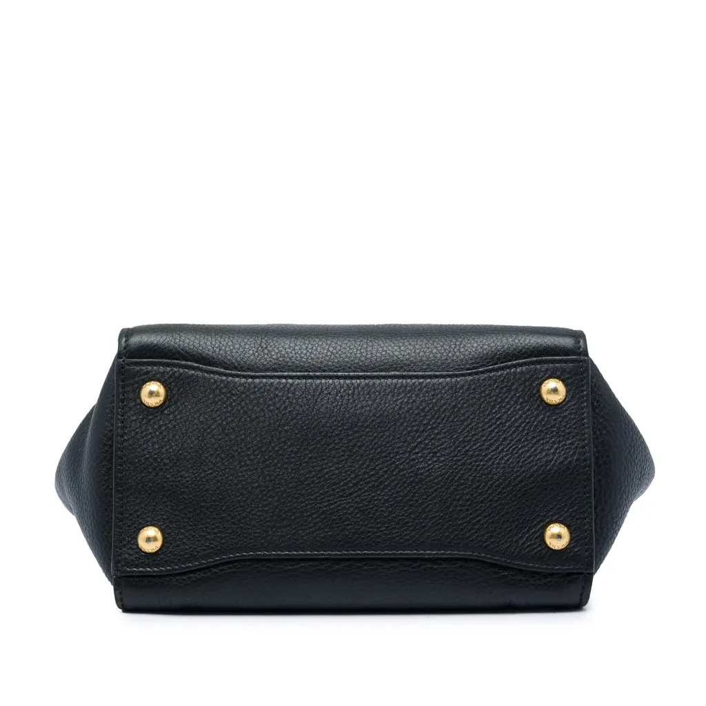 Prada Vitello Daino Soundlock Satchel Black Leather Very good - Inside View