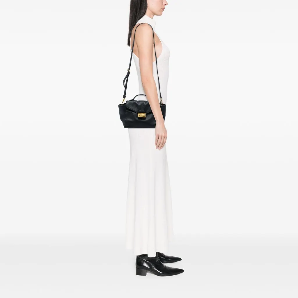 Prada Vitello Daino Soundlock Satchel Black Leather Very good - Box View