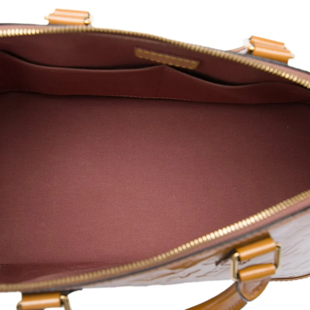 Louis Vuitton Monogram Vernis Alma PM Brown Leather Very good - Model View