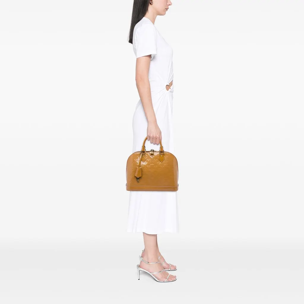 Louis Vuitton Monogram Vernis Alma PM Brown Leather Very good - Box View