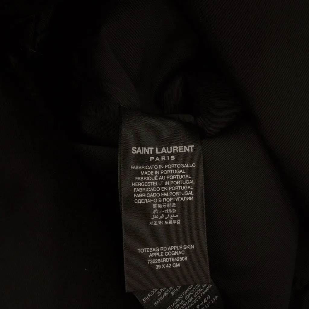 Saint Laurent Vegan Leather Rive Droite Tote Brown Polyester Very good - Box View