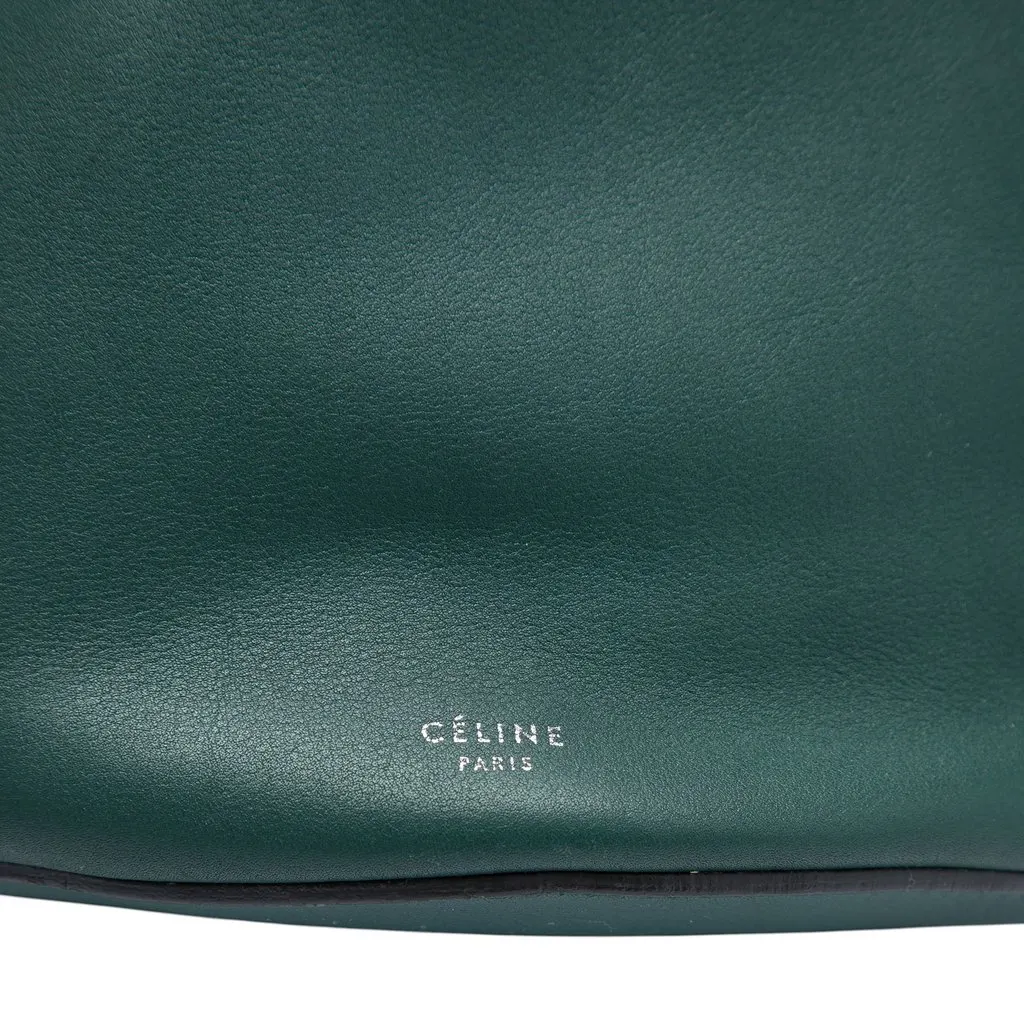 Celine Leather Big Bag Bucket Crossbody Green Leather Very good - Box View