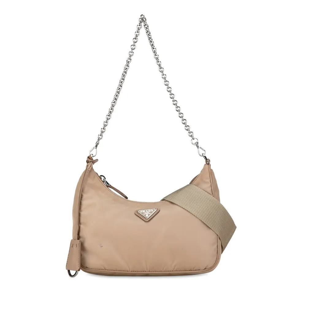 Prada Re Nylon Re Edition 2005 Satchel Beige Very good - Front View