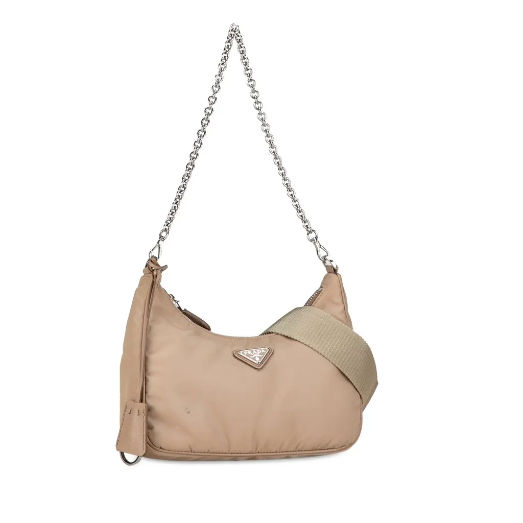 Prada Re Nylon Re Edition 2005 Satchel Beige Very good - Back View