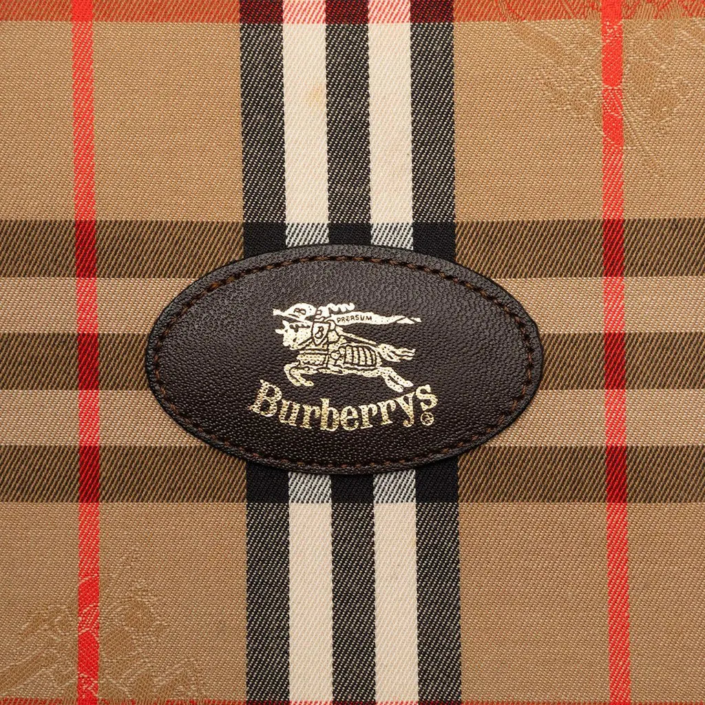 Burberry Haymarket Check Canvas Briefcase Beige Very good - Box View