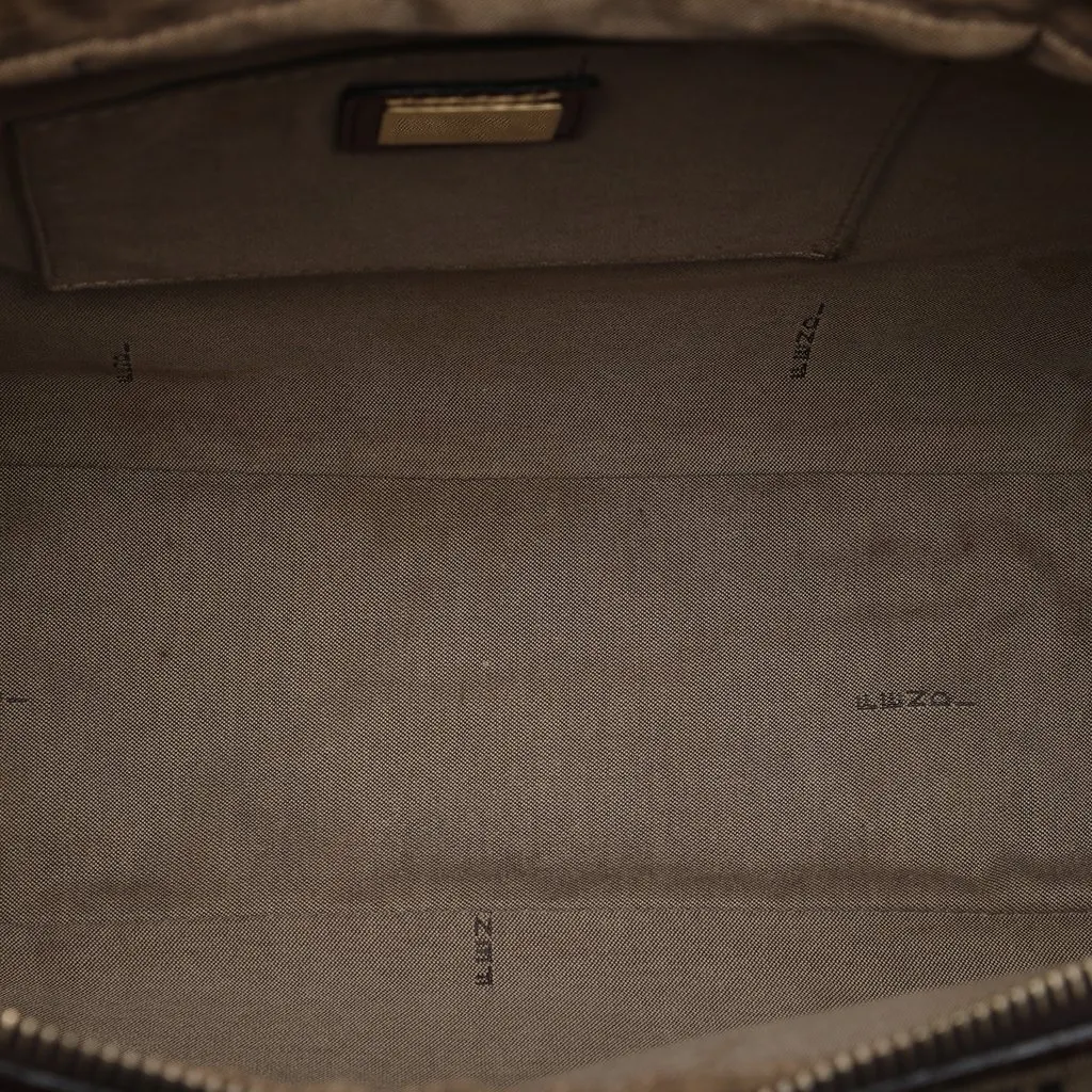 Fendi Zucchino Canvas Shoulder Bag Brown Canvas Very good - Model View
