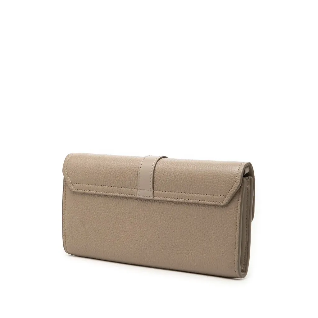 Chloé Grained Calfskin Aby Wallet On Chain Brown Leather Very good - Back View