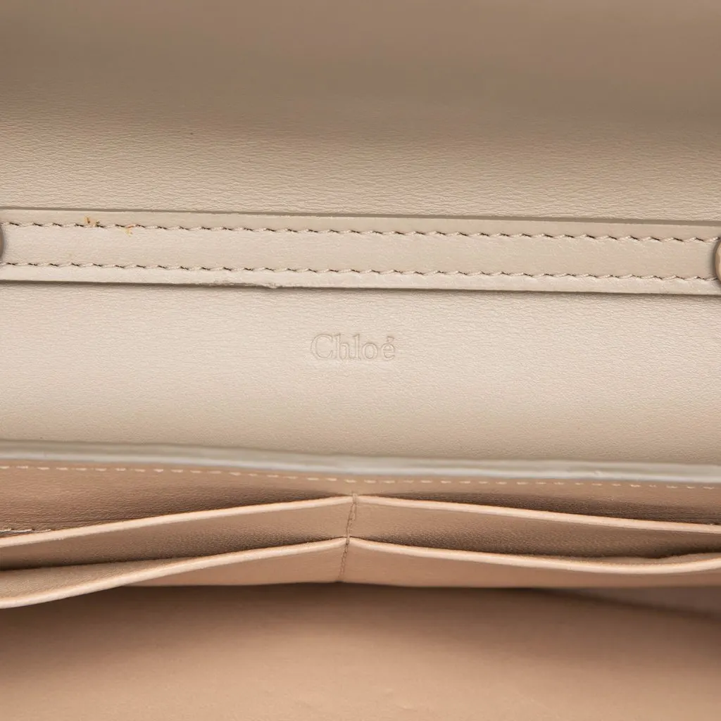 Chloé Grained Calfskin Aby Wallet On Chain Brown Leather Very good - Box View