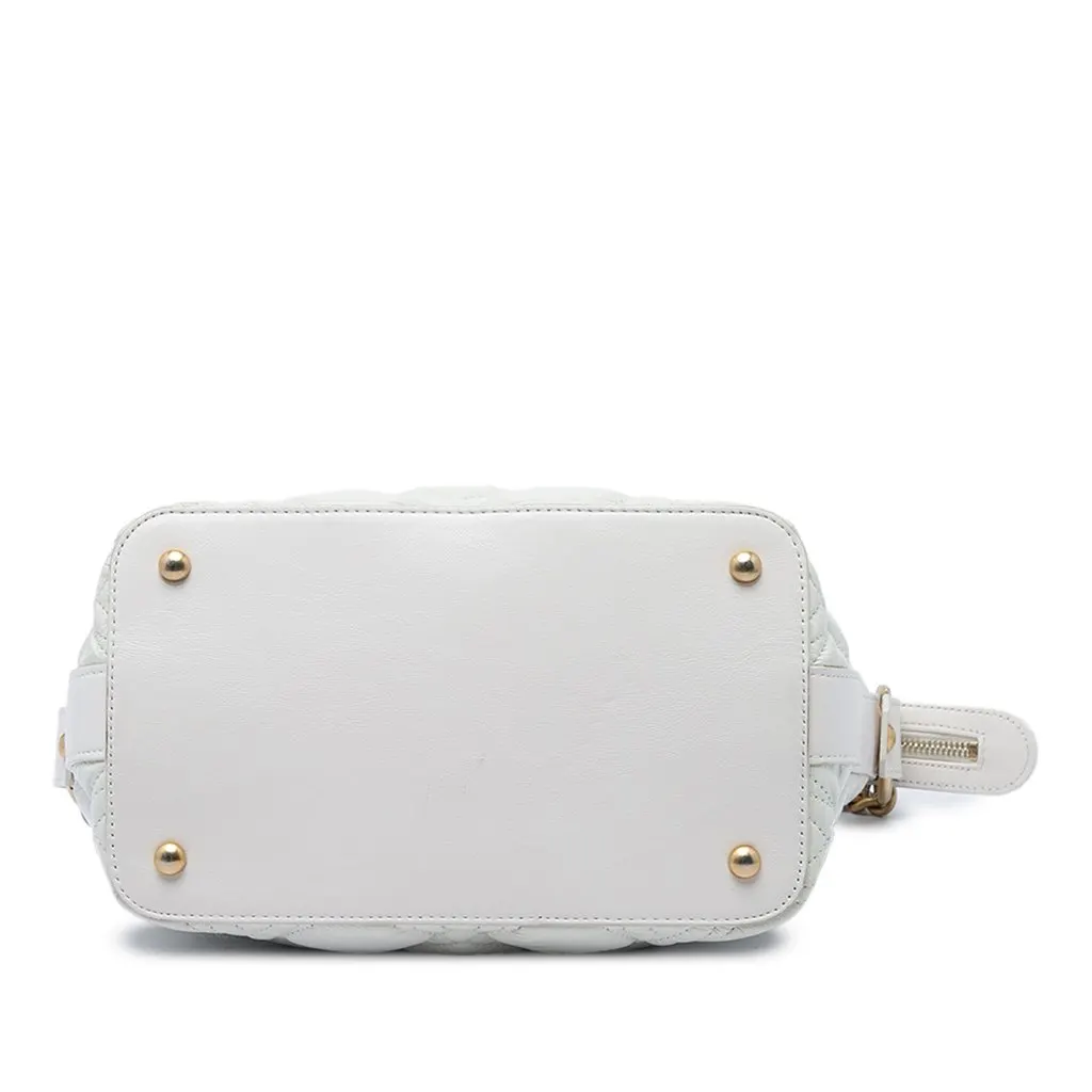 Chanel Quilted Aged Calfskin State of the Art Hobo White Leather Very good - Inside View