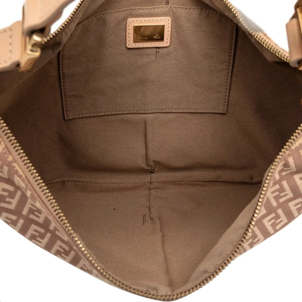 Fendi Zucchino Canvas Hobo Beige Good - Model View
