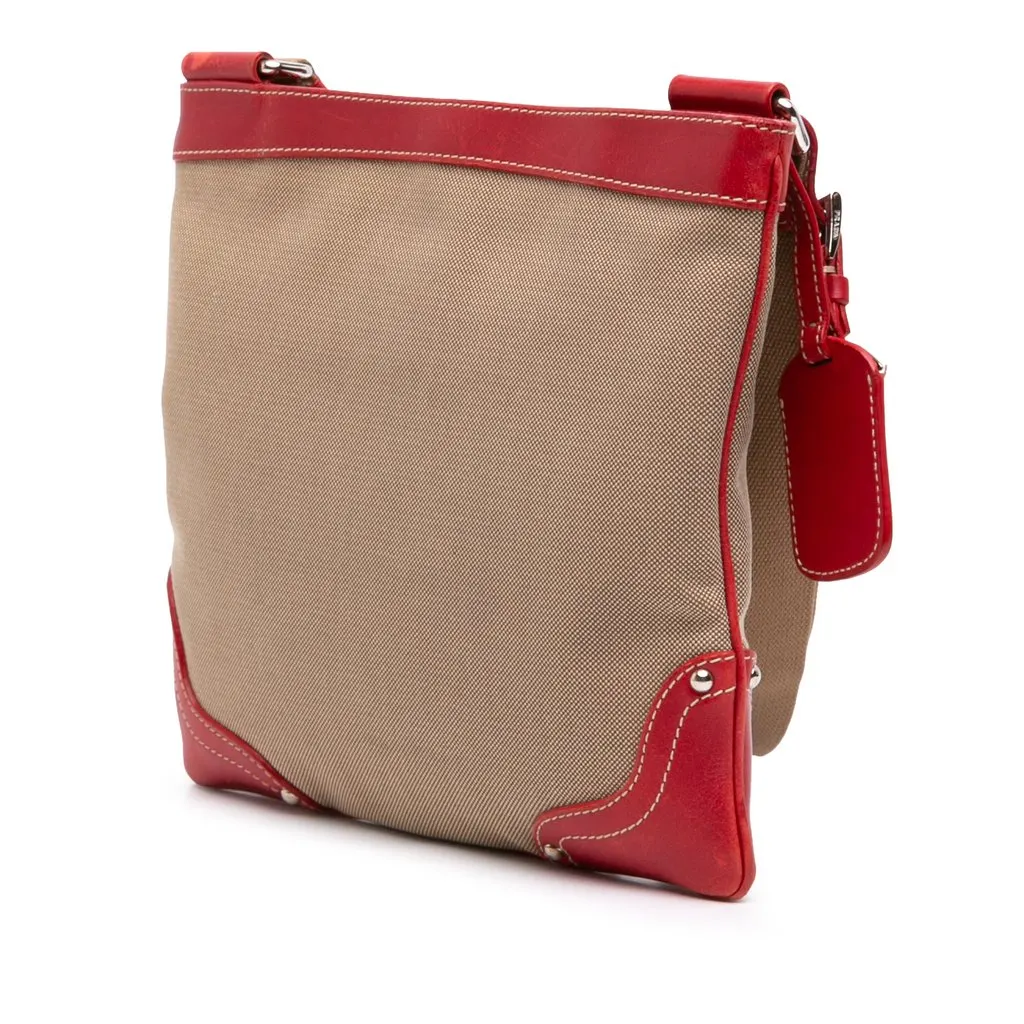 Prada Canvas Canapa Logo Crossbody Beige Very good - Back View