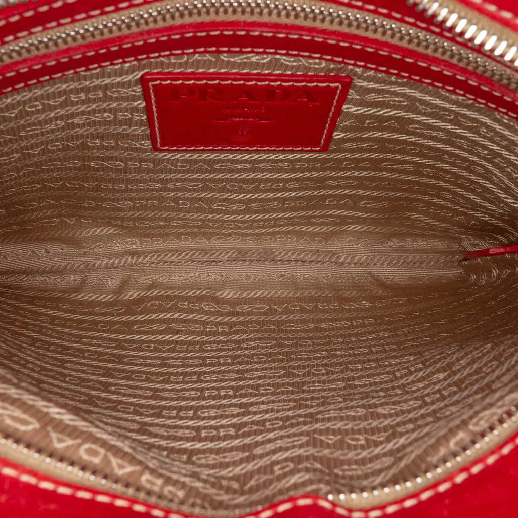 Prada Canvas Canapa Logo Crossbody Beige Very good - Model View