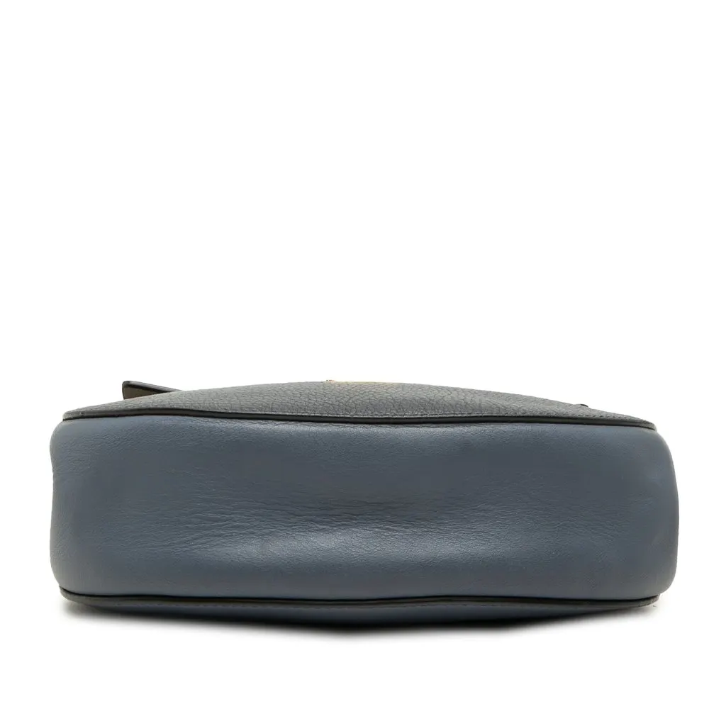 Chloé Small Bicolor Smooth and Grained Calfskin Drew Crossbody Blue Leather Very good - Inside View