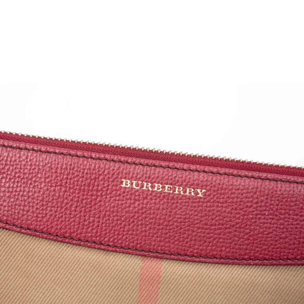 Burberry House Check Canvas Derby Peyton Crossbody Brown Canvas Good - Box View