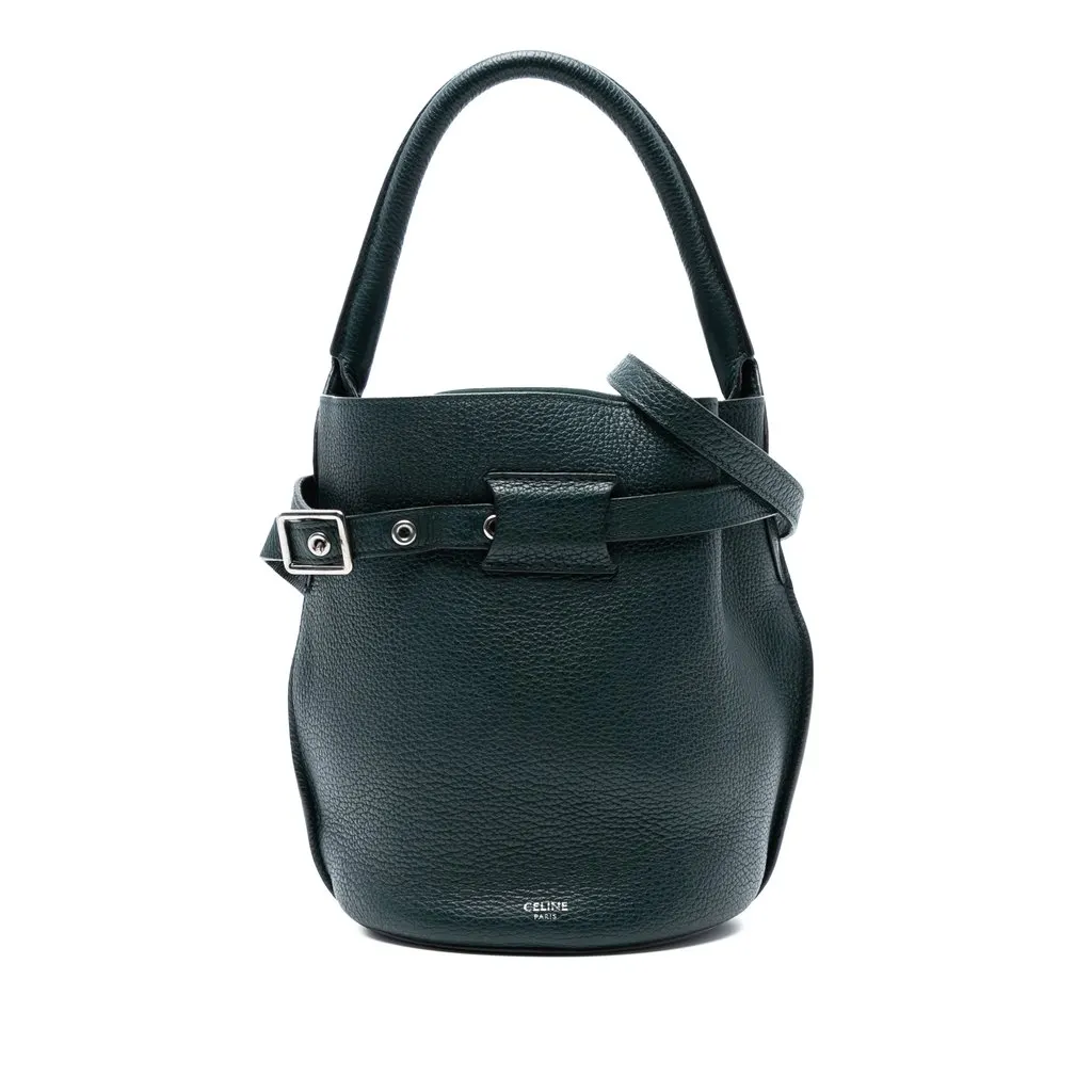 Celine Nano Leather Big Bucket Bag Green Leather Very good - Front View