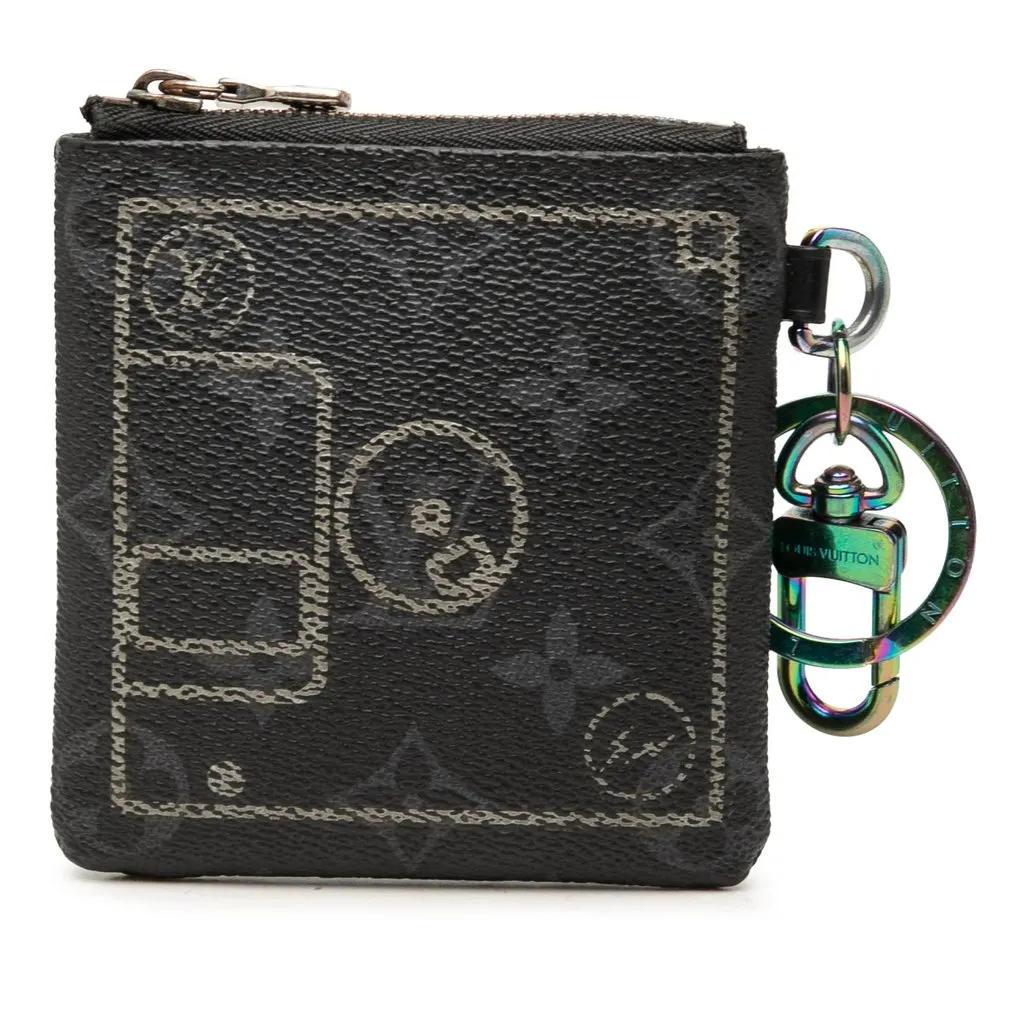 Louis Vuitton Fragment Monogram Eclipse Floppy Disk Key Holder and Coin Pouch