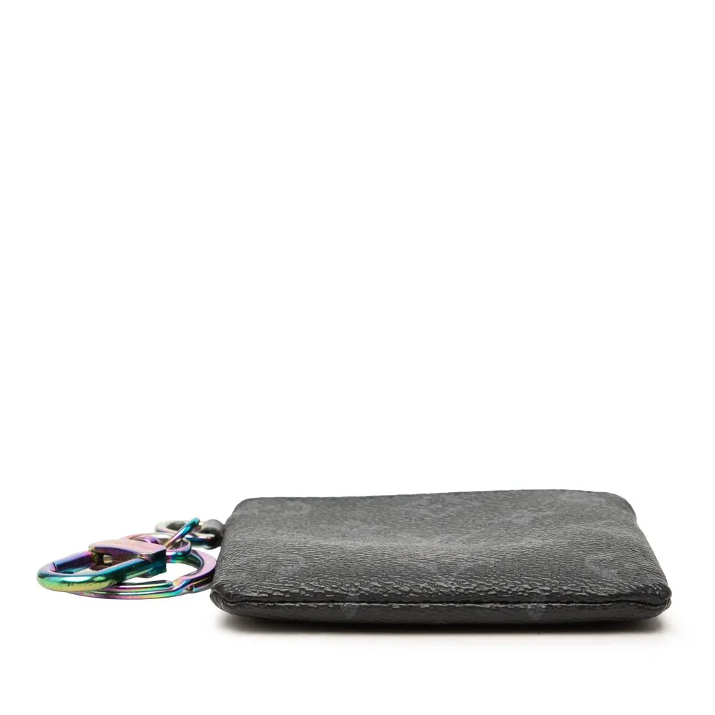 Louis Vuitton Fragment Monogram Eclipse Floppy Disk Key Holder and Coin Pouch Black Canvas Very good - Inside View