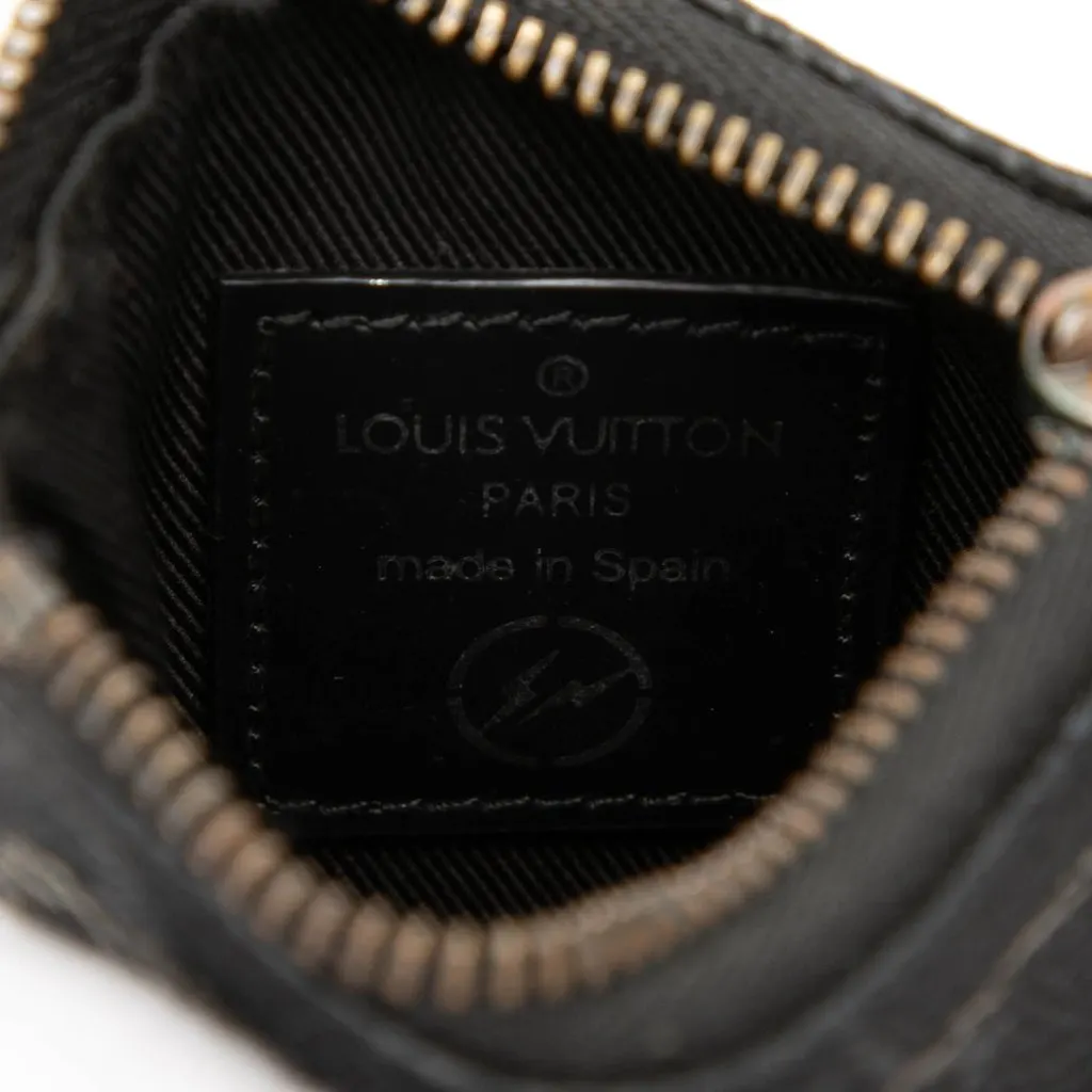 Louis Vuitton Fragment Monogram Eclipse Floppy Disk Key Holder and Coin Pouch Black Canvas Very good - Box View