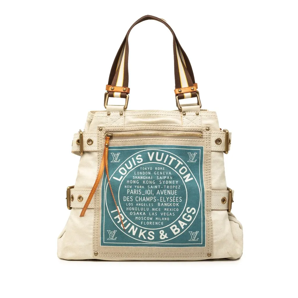 Louis Vuitton Cruise Line Globe Shopper Tote MM Beige Very good - Front View