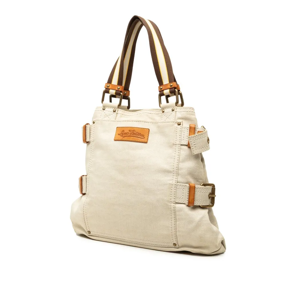 Louis Vuitton Cruise Line Globe Shopper Tote MM Beige Very good - Back View