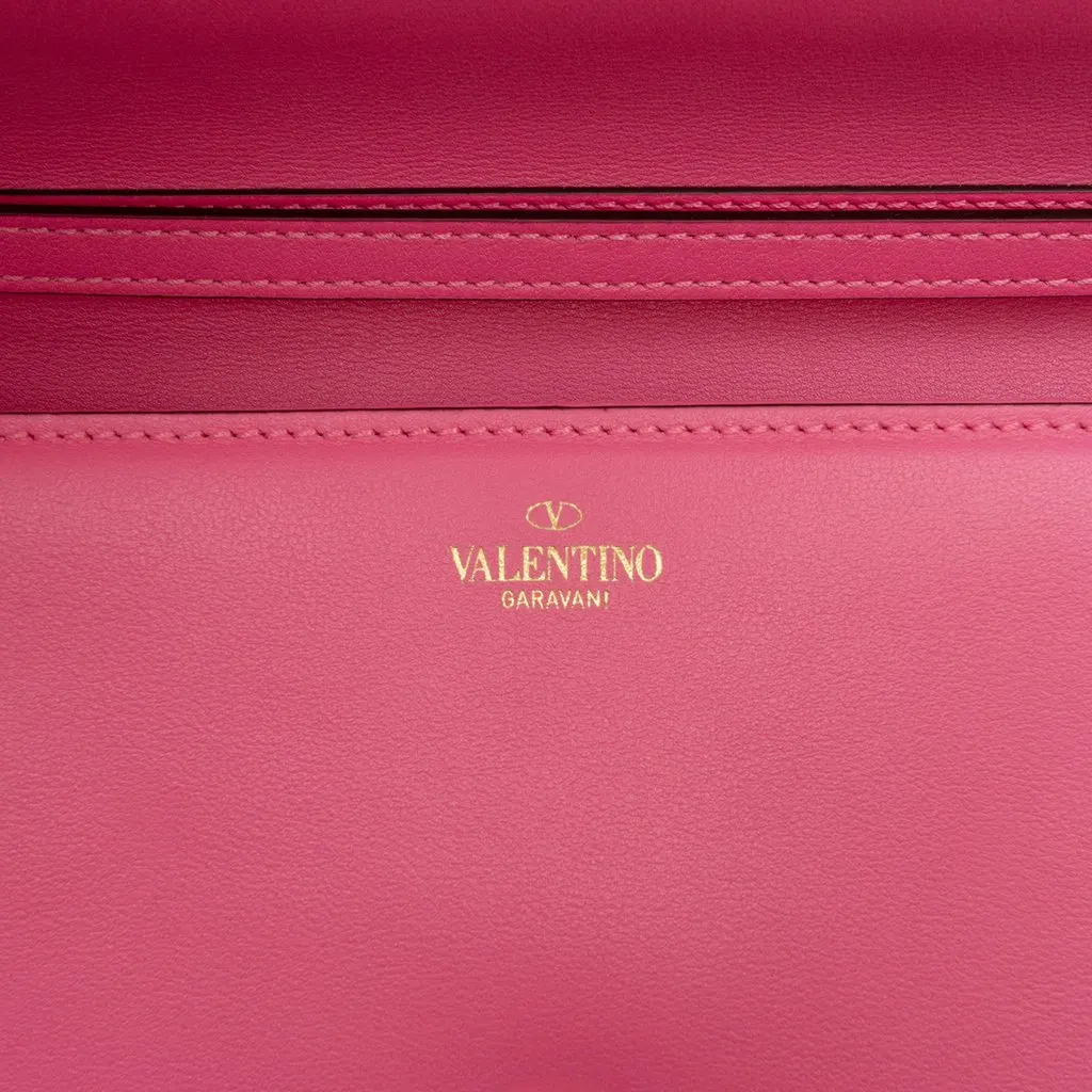 Valentino Medium Calfskin VLogo Loco Satchel Pink Leather Very good - Box View